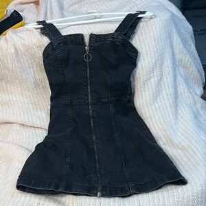 Stylish Black Denim Mini Dress